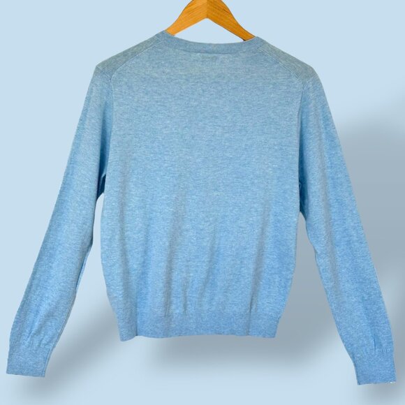 NEW J.Crew Classic Cotton Cardigan Sweater Blue Preppy Minimalist Collegiate - Picture 3 of 10